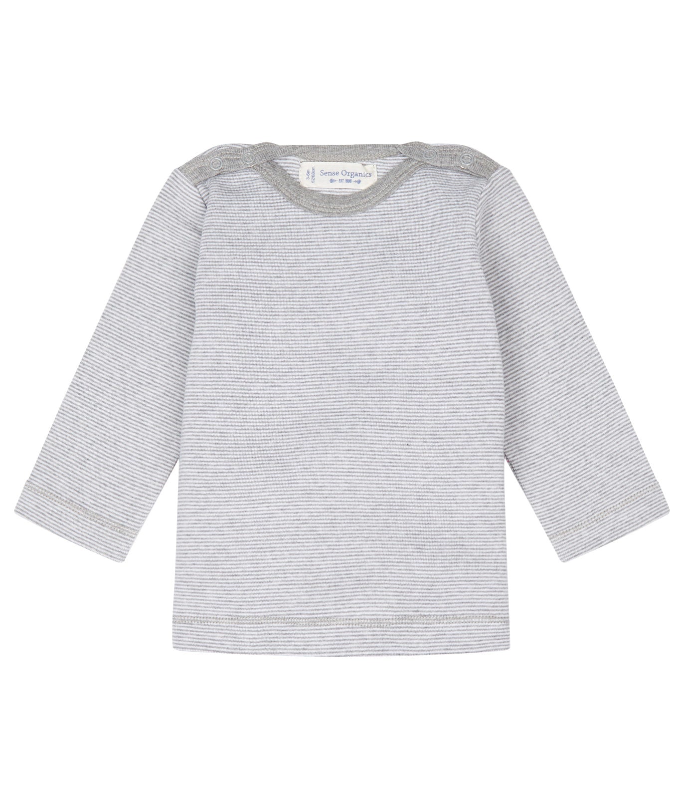 Baby Shirt langarm grau meliert geringelt