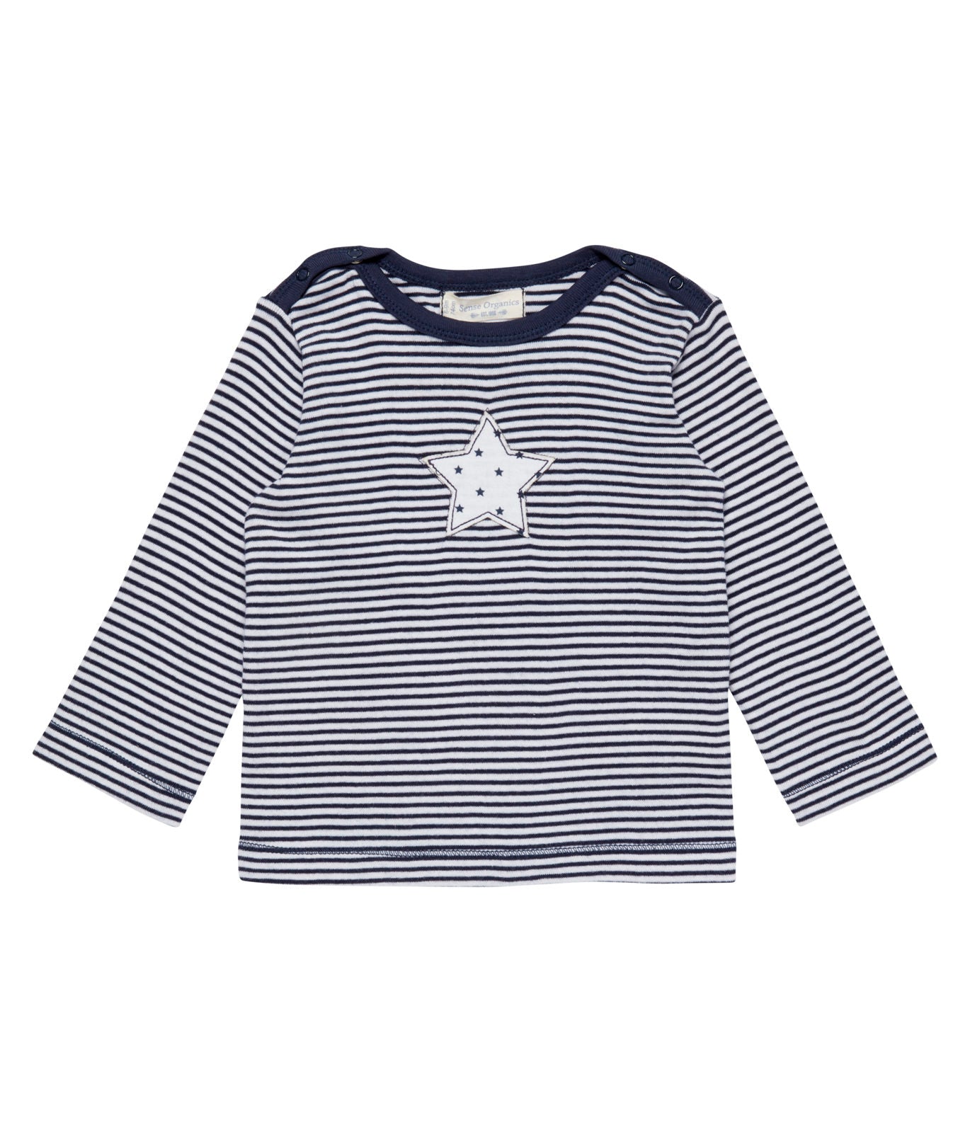 Baby Shirt langarm classic Ringel luna navy