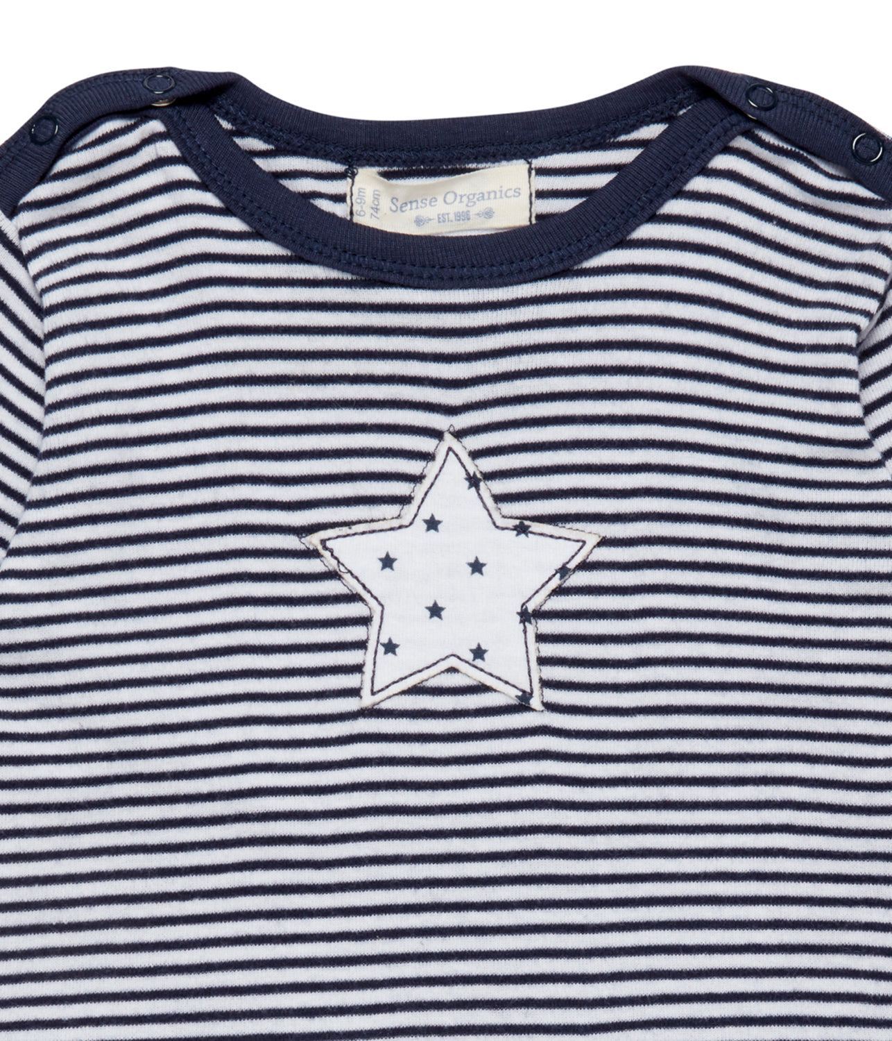 Baby Shirt langarm classic Ringel luna navy