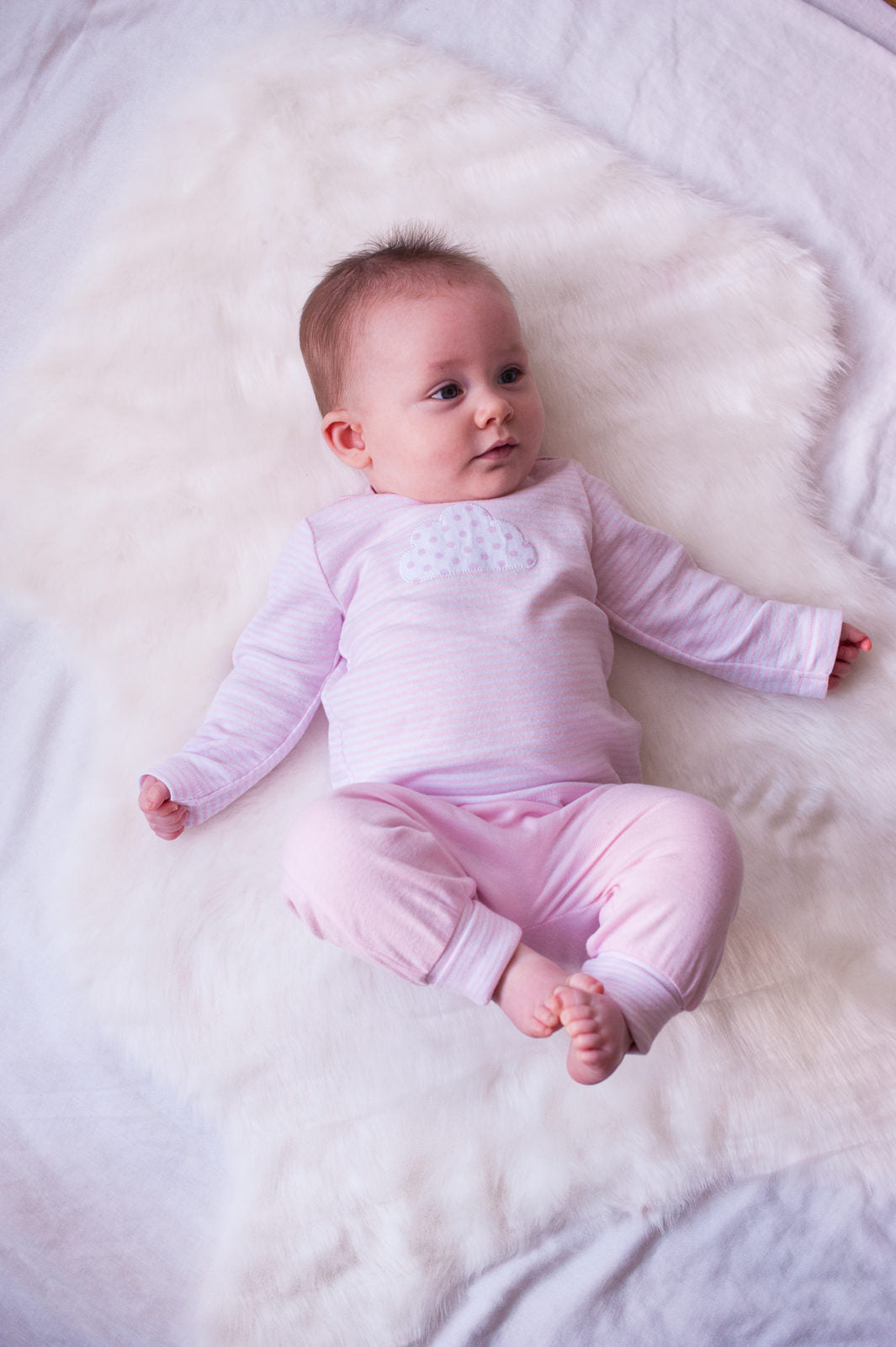 Baby Shirt langarm classic Ringel luna rosa